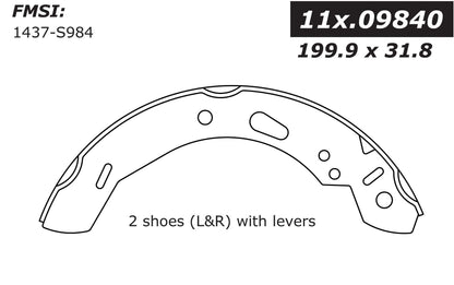 Centric Parts Drum Brake Shoe 111.09840
