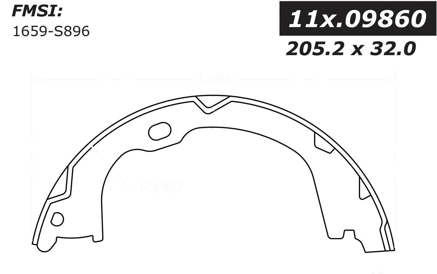 Centric Parts Premium Parking Brake Shoes 111.09860