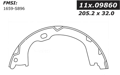 Centric Parts Premium Parking Brake Shoes 111.09860