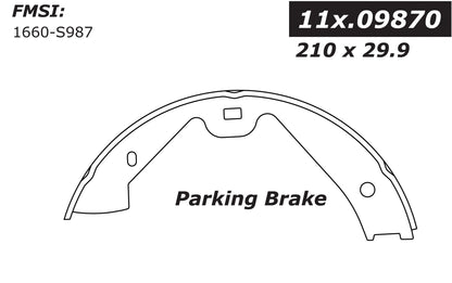 Centric Parts Premium Parking Brake Shoes 111.09870