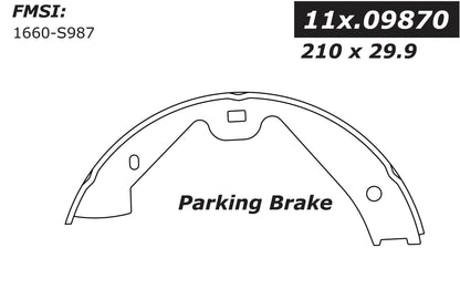 Centric Parts Parking Brake Shoe with Asbestos‑Free Friction for 2011-2018 Porsche Cayenne Volkswagen Touareg 111.09870