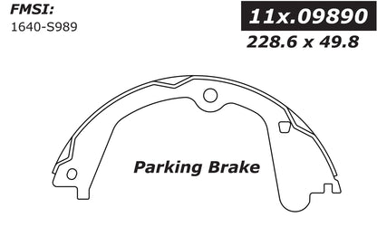 Centric Parts Premium Parking Brake Shoes 111.09890