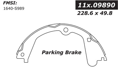 Centric Parts Premium Parking Brake Shoes 111.09890