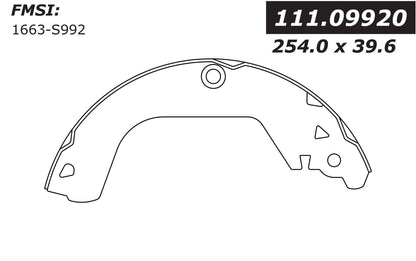 Centric Parts Drum Brake Shoe 111.09920