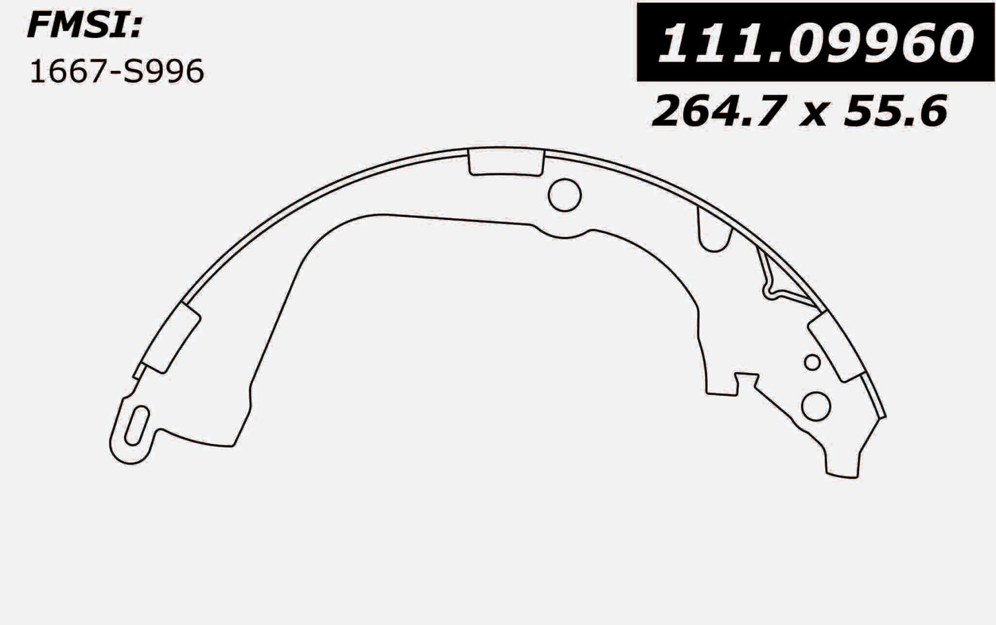 Centric Parts Drum Brake Shoe with Asbestos-Free Friction for OEM Fitment 111.09960