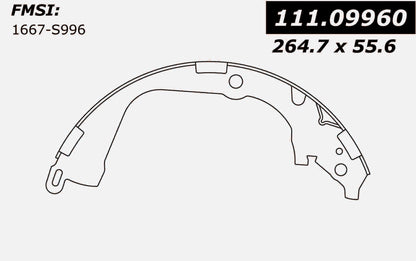 Centric Parts Drum Brake Shoe with Asbestos-Free Friction for OEM Fitment 111.09960