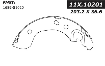 Centric Parts Drum Brake Shoe Premium with Asbestos-free friction compounds 111.10201