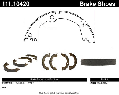 Centric Parts Premium Parking Brake Shoes 111.10420