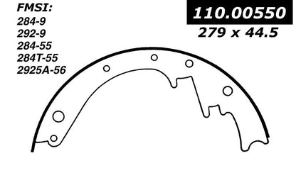 Centric Parts Drum Brake Shoe with Specialized Friction for Hard Working Vehicles 112.00550