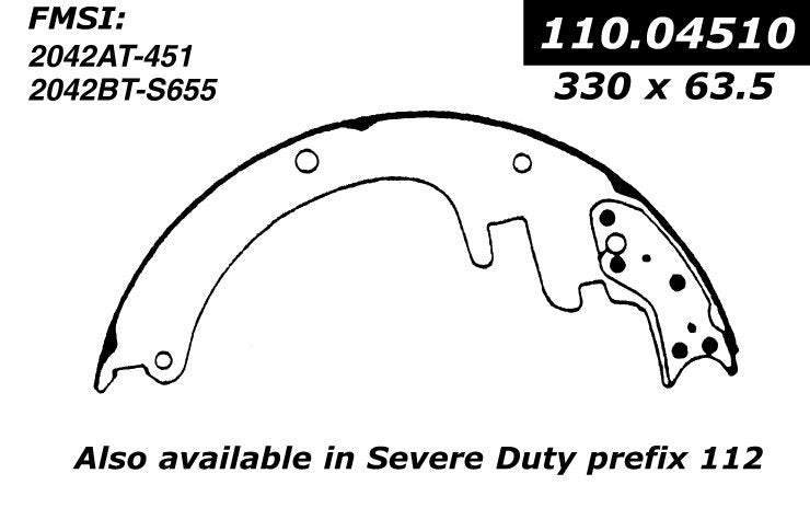 Stoptech Centric Heavy Duty Brake Shoes - Rear 112.04510