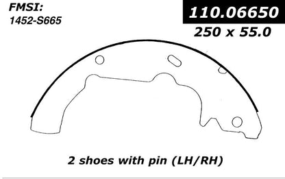 Stoptech Centric Heavy Duty Brake Shoes - Rear 112.06650