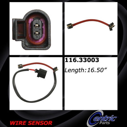 Centric Parts Disc Brake Pad Wear Sensor for 2003-2015 Audi Q7 Porsche Cayenne Volkswagen Touareg 116.33003