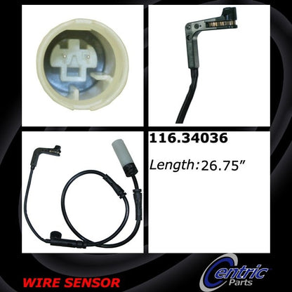 Centric Parts Disc Brake Pad Wear Sensor for BMW M5 2006-2010, M6 2006-2011 116.34036