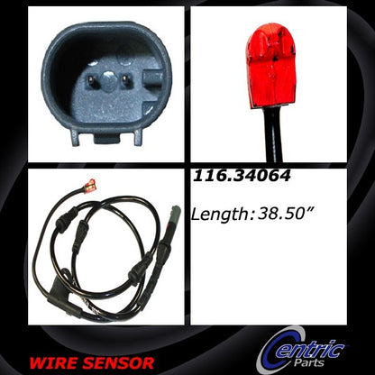 Centric Parts Disc Brake Pad Wear Sensor for 2010-2018 BMW X5 X6 116.34064