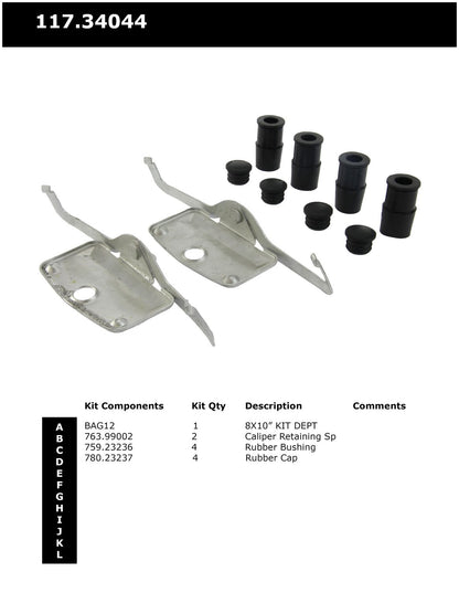Centric Parts Disc Brake Hardware Kit for 2011-2018 BMW 528i/535i/640i 117.34044