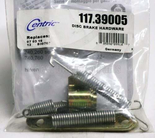 Centric Parts Disc Brake Hardware Kit for Volvo 1974-2004 117.39009