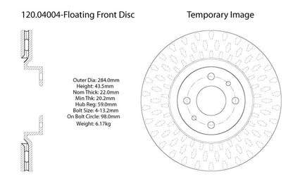 Centric Parts Disc Brake Rotor with Electrocoating Finish 120.04004