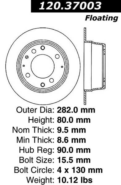 StopTech Premium Cryostop Rotor; Rear