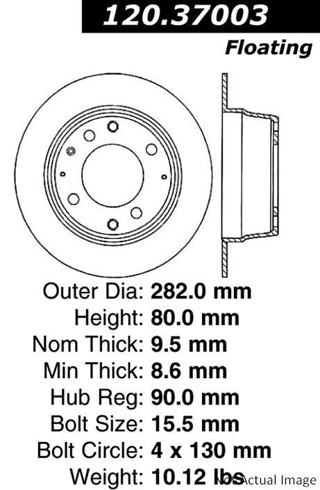 Stoptech Centric Performance Brake Rotor 120.37003