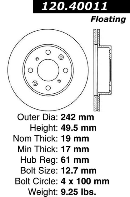 Centric Parts Disc Brake Rotor