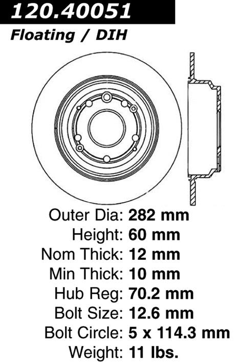 Centric Parts Disc Brake Rotor Premium with E-Coat anti-corrosive for 1999-2001 Acura RL 120.40051