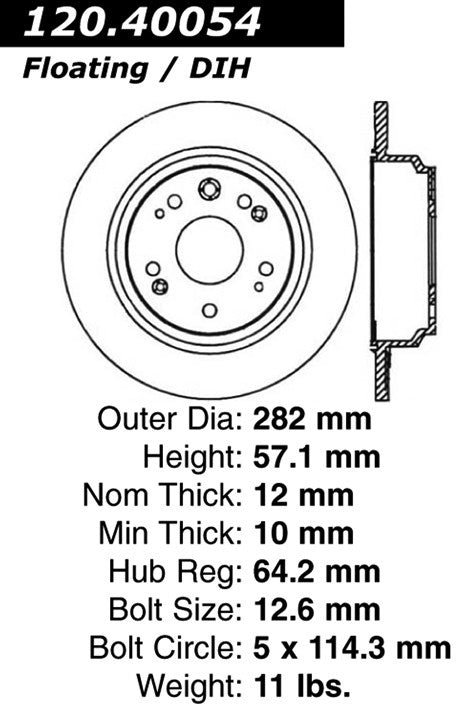 Centric Parts Disc Brake Rotor Premium with Electrocoating for 2002-2004 Acura RL 120.40054