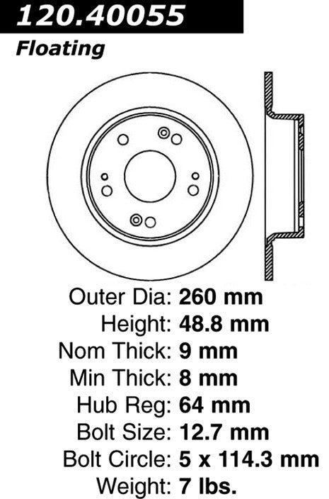 Centric Parts Disc Brake Rotor Premium with E-Coat for 2004-2008 Acura TSX 2003-2007 Honda Accord 120.40055