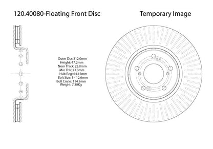 Stoptech Centric Performance Brake Rotor 120.40080