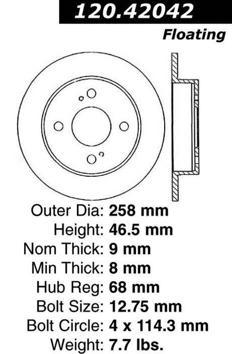 Stoptech Centric Performance Brake Rotor 120.42042