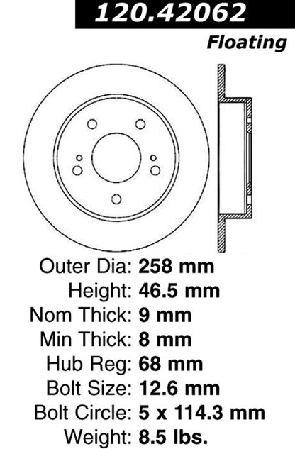 Stoptech Centric Performance Brake Rotor 120.42062