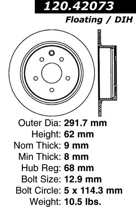 Centric Parts Disc Brake Rotor Premium with Anti-corrosive paint for 2002-2023 Nissan Altima 120.42073