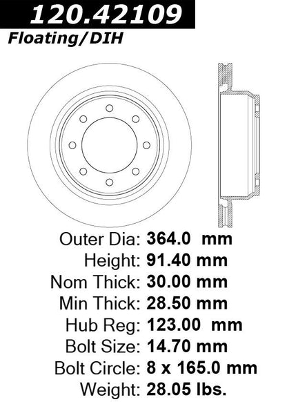 Stoptech Centric Performance Brake Rotor 120.42109