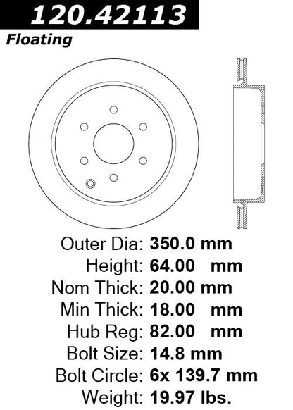 Centric Parts Disc Brake Rotor Premium with E-Coat anti-corrosive 120.42113