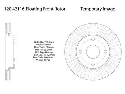 Stoptech Centric Performance Brake Rotor 120.42116