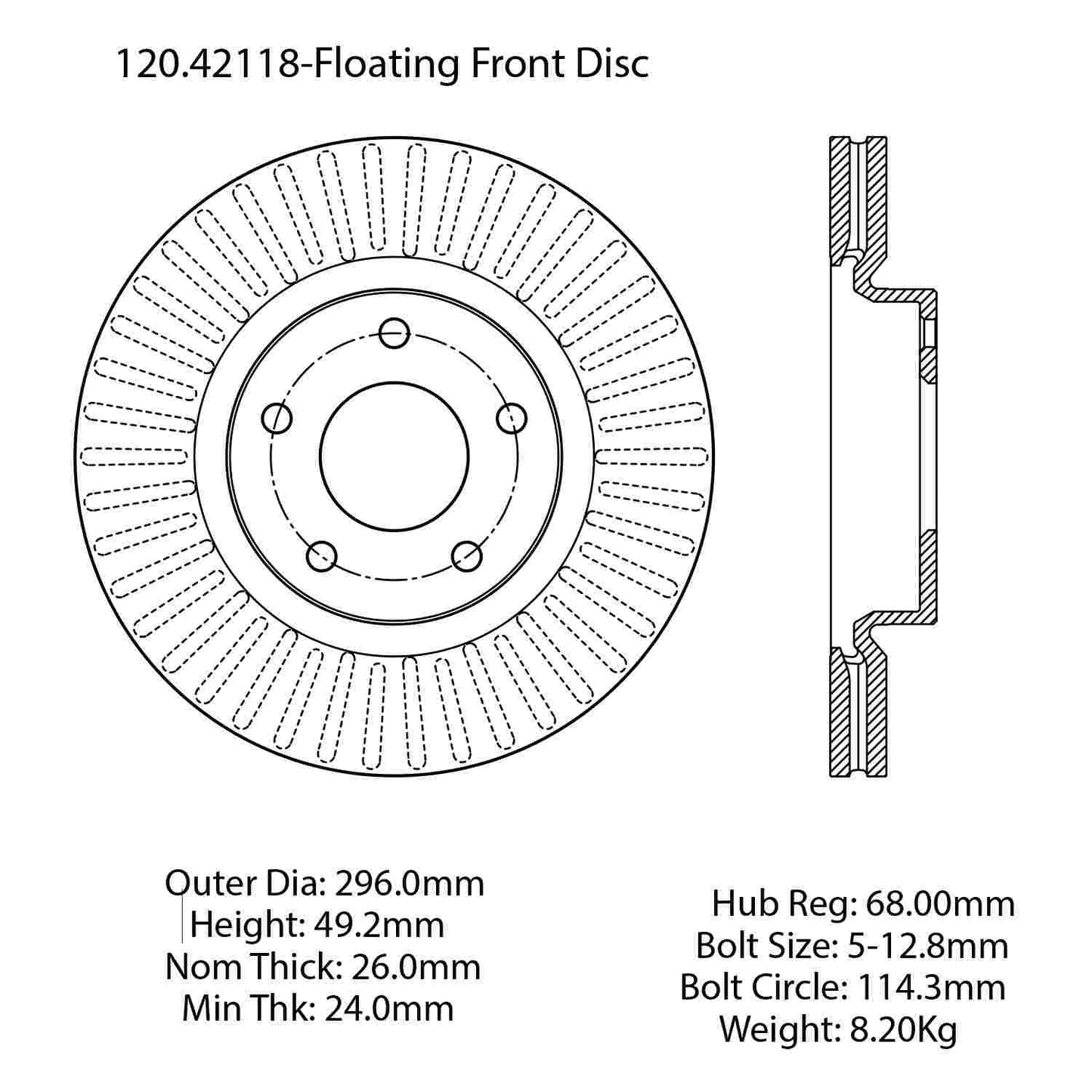 Stoptech Centric 13-15 Nissan Altima Front Performance Rotor 120.42118