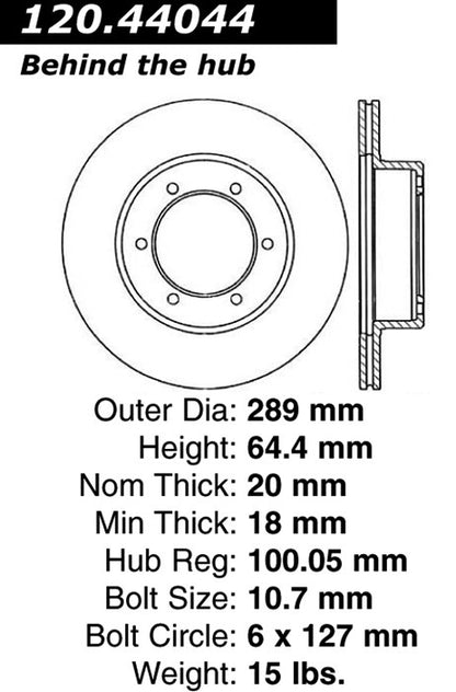 Stoptech Centric Performance Brake Rotor 120.44044