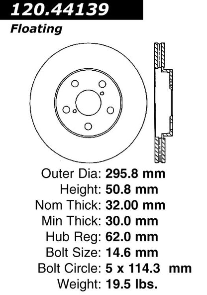 Stoptech Centric Performance Brake Rotor 120.44139