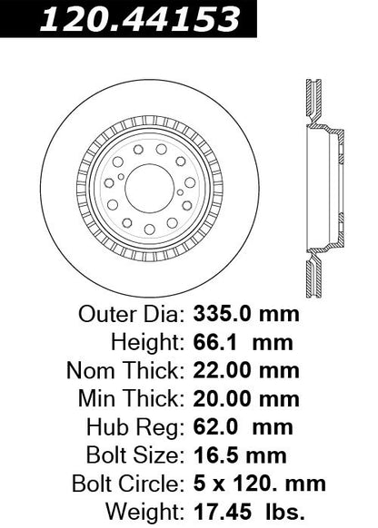 Stoptech Centric Performance Brake Rotor 120.44153