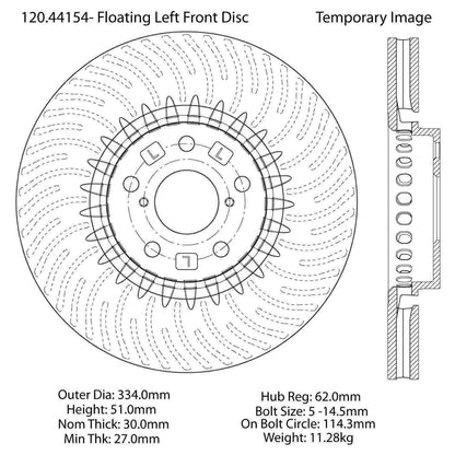 Stoptech Centric 07-11 Lexus GS350 Left Front Premium Brake Rotor 120.44154