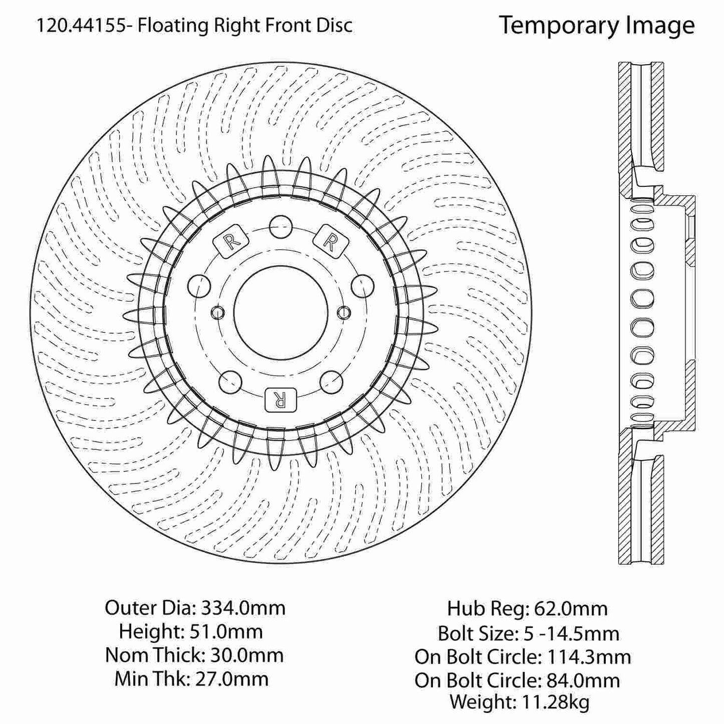 Centric Parts Disc Brake Rotor Premium E-Coat 120.44155
