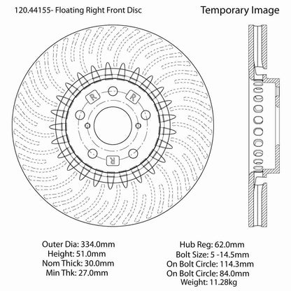 Centric Parts Disc Brake Rotor Premium E-Coat 120.44155