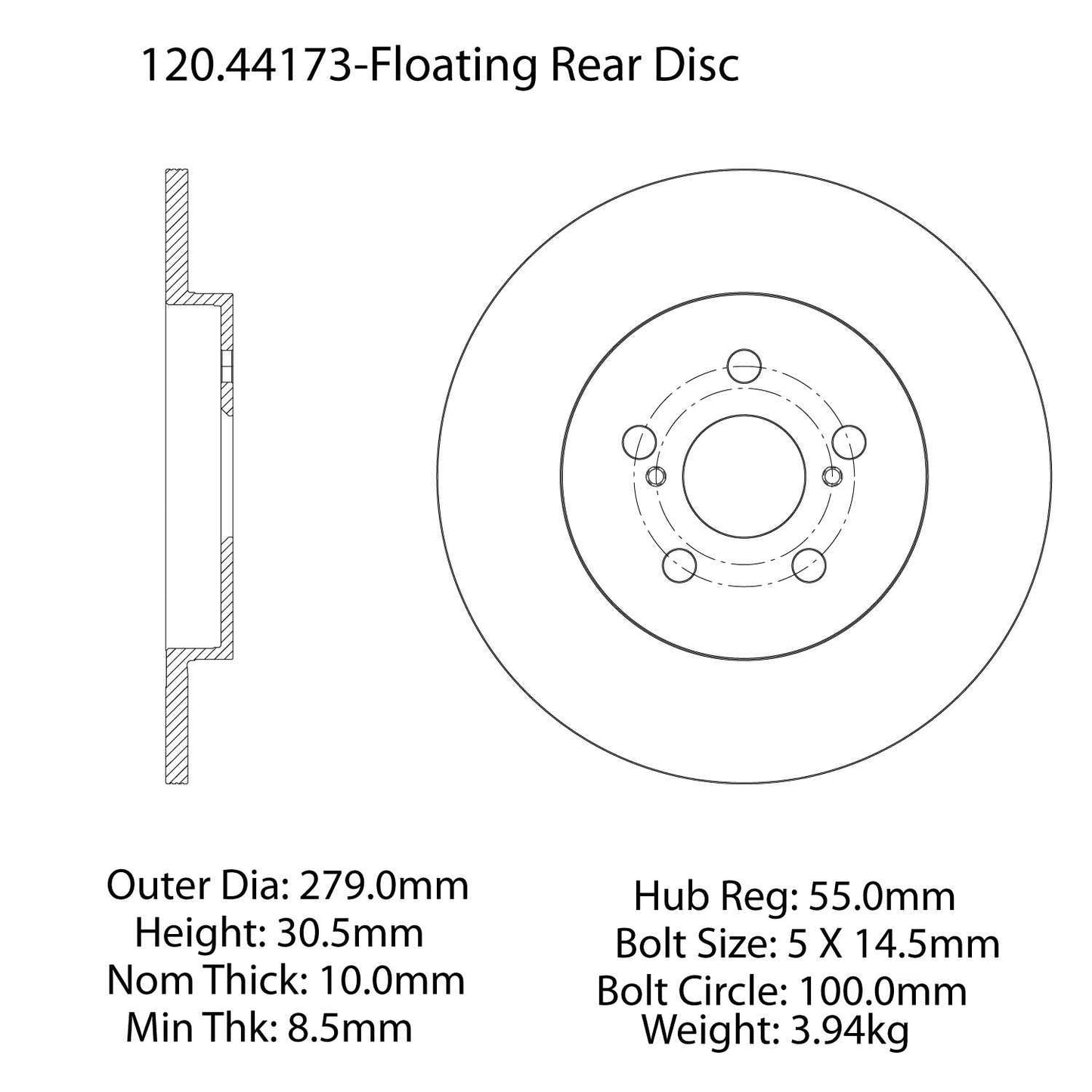 Centric Parts Disc Brake Rotor Premium with E-Coat anti-corrosive 120.44173