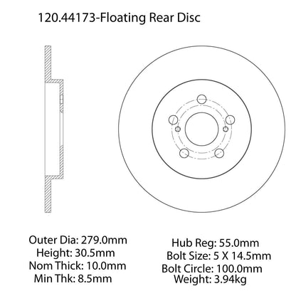 Stoptech Centric Performance Brake Rotor 120.44173