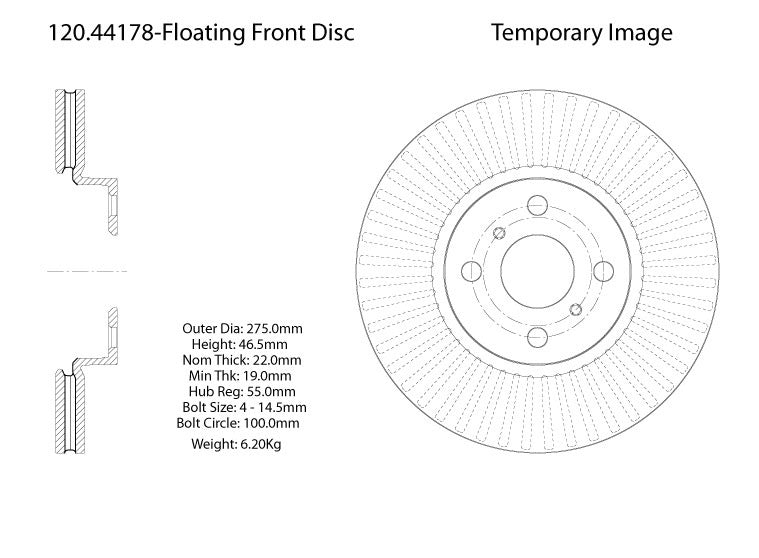 Stoptech Centric Performance Brake Rotor 120.44178