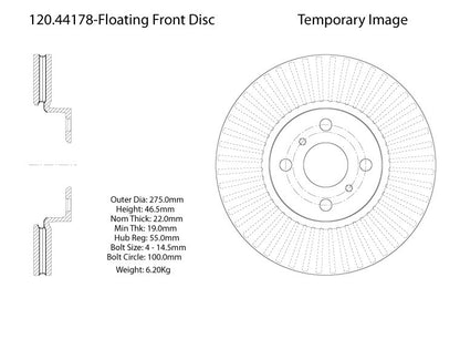 Stoptech Centric Performance Brake Rotor 120.44178