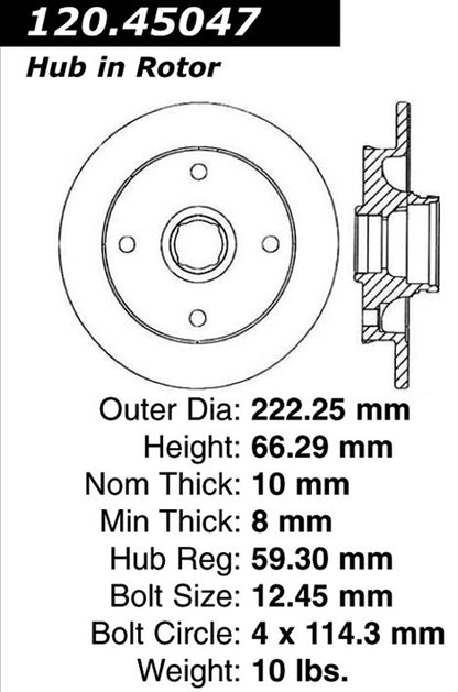 Stoptech Centric Performance Brake Rotor 120.45047