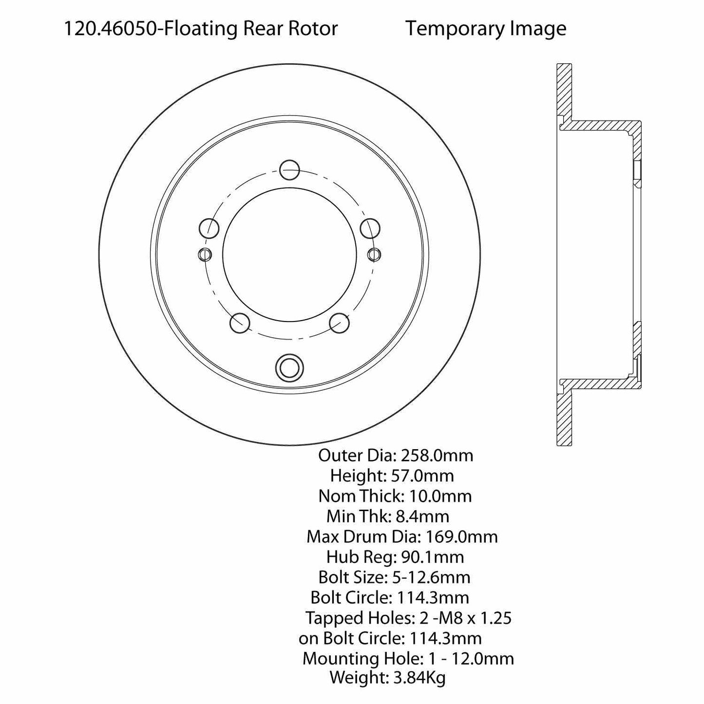 Centric Parts Disc Brake Rotor Premium with Electrocoating for 1997-2004 Mitsubishi Diamante 120.46050