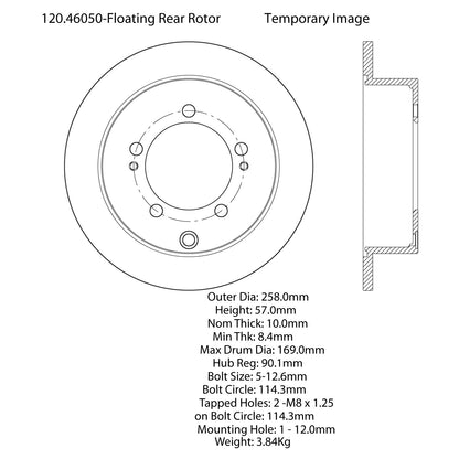 Centric Parts Disc Brake Rotor Premium with Electrocoating for 1997-2004 Mitsubishi Diamante 120.46050