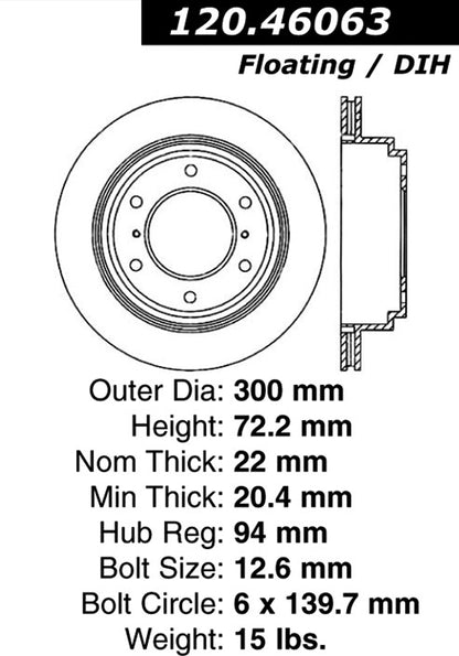 Stoptech Centric Performance Brake Rotor 120.46063