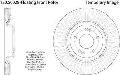 Centric Parts Disc Brake Rotor Premium with Anti-corrosive paint for 2012-2017 Hyundai Azera, 2015-2019 Sonata, 2016-2017 Tucson, 2014-2016 Kia Cadenza, 2011-2020 Optima, 2017-2020 Sportage 120.50028